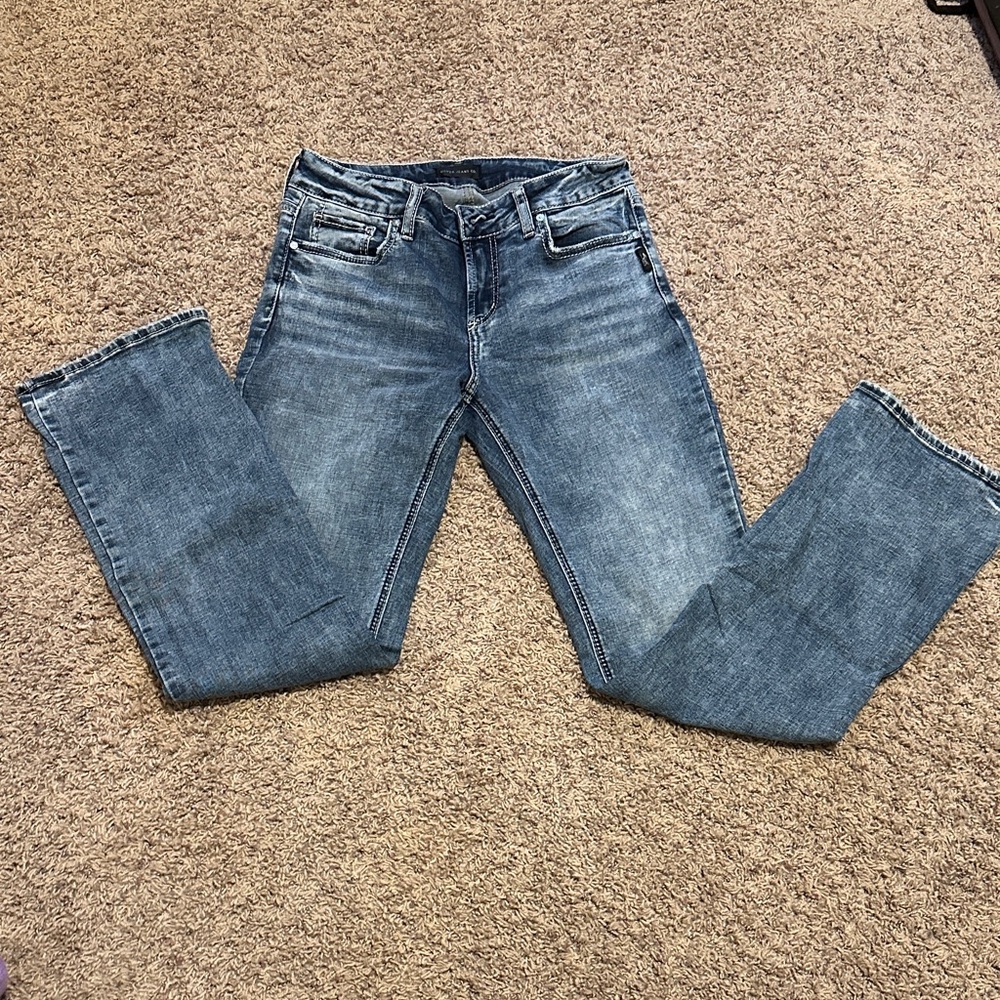 Silver Jeans Suki Women's Slim Boot Cut Faded Blue Denim